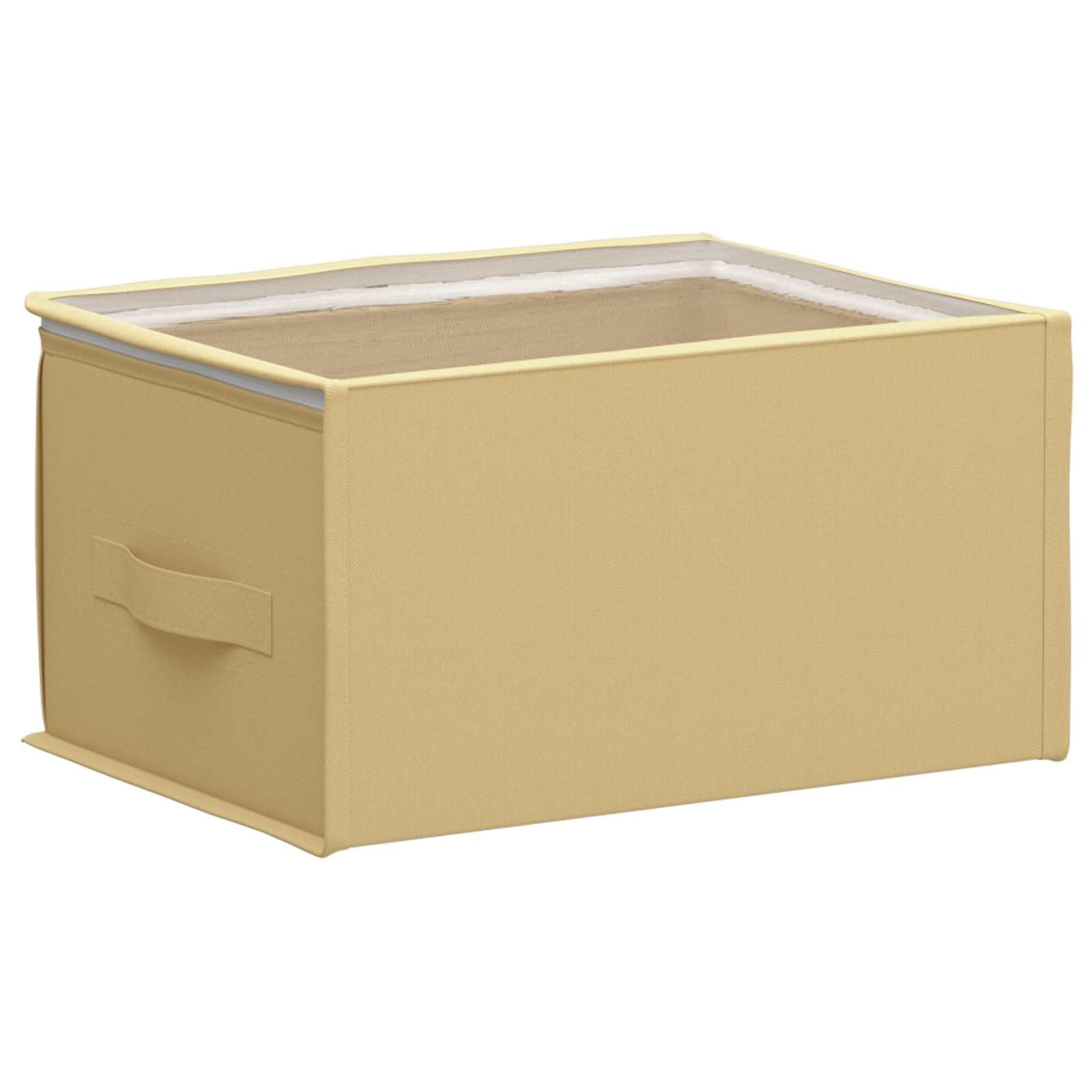 Caja de almacenamiento con ventana de PVC transparente, tela no tejida, 50 x 30 x 25 cm, juego de 2 unidades, crema para ordenar debajo de la cama, visión general transparente y extracción