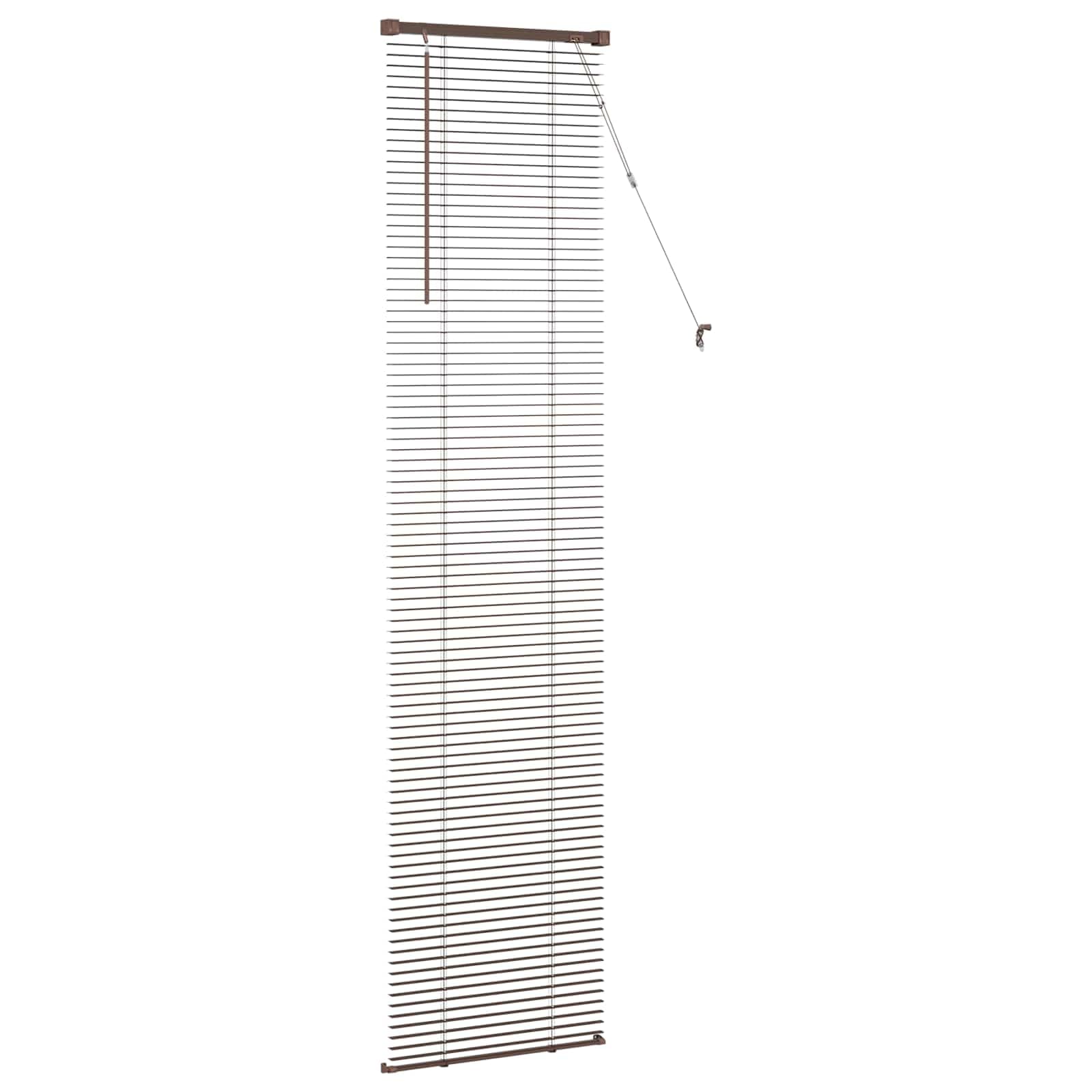 Store vénitien Marron foncé avec Motif 213 x 40 cm en PVC Durable, Stores pour fenêtres intérieures, Stores occultants, Stores sans perçage pour Maison et Bureau
