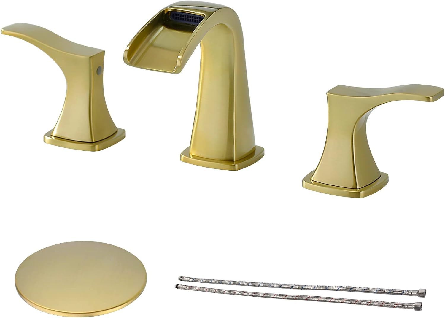 GRFIT Waterfall Widespread Brushed Gold Bathroom Sink