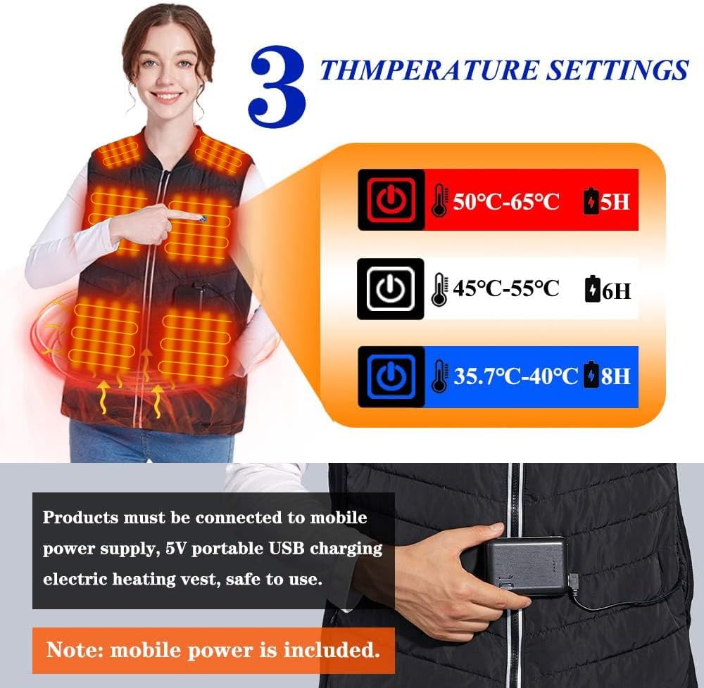 Hoson Heated Vest,9 Heating Zones Heated Jacket for Men and Women, Winter Heating Vest Hunting - Image 3