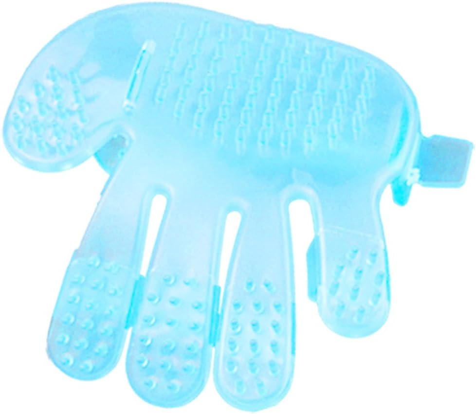 JARDIN Pet Cats Dogs Grooming Massaing Bathing Glove Brush, Blue