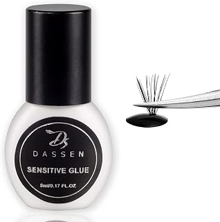 Daseen Lash Extension Glue Extra Strong Lash Glue (0.17fl.oz / 5ml) 0.5-1 Sec Drying time Retention 25-30 Days Maximum Bonding Power Professional Use Only Black Adhesive for Semi-Permanent Extensions