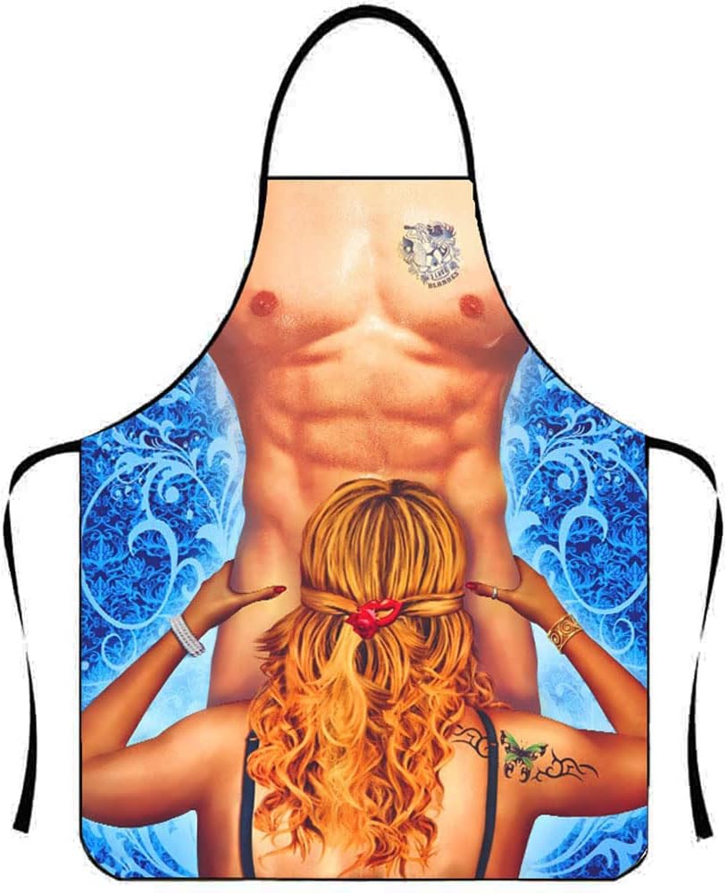 Sexy Apron Creative Cooking Apron Kitchen Apron BBQ Apron Funny Men Motif Apron for Men Women Party Costume Funny Apron for Boyfriend New Funny Bib Apron Gift