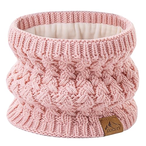 Kids Pompom Winter Beanie Hat Scart Gloves Set,Boys Girls Knitted Fleece Lined Woollen Hat for Children's Toddler 3-9 Years4