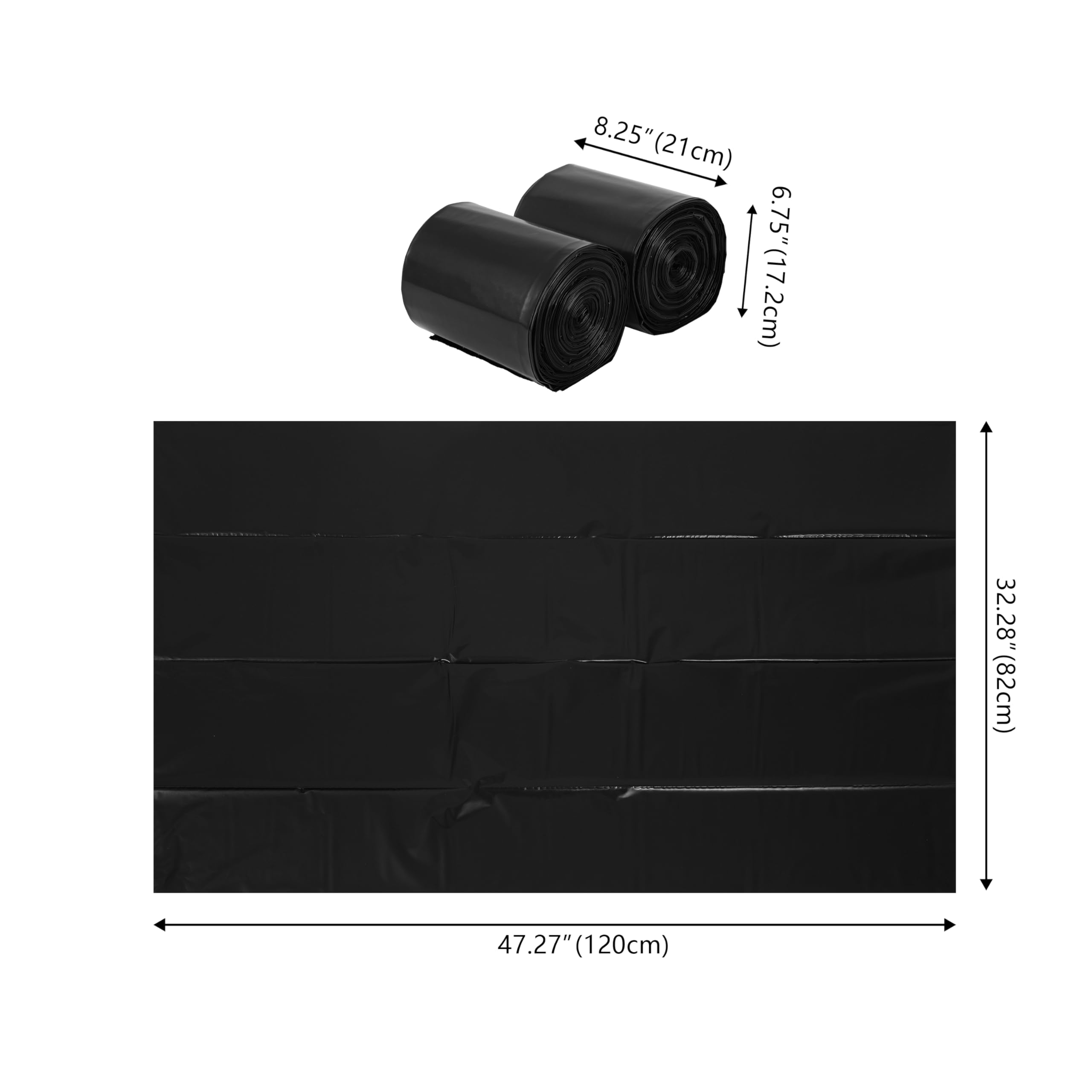 happimess HPM3000G Müllbeutel für Unternehmen, Zuhause, Küche, Gewerbe und Industrie, Schwarz, 81,3 x 119,4 cm (B x H), 127 l x 119,4 cm, 5 Rollen mit 10 Beuteln, Schwarz
