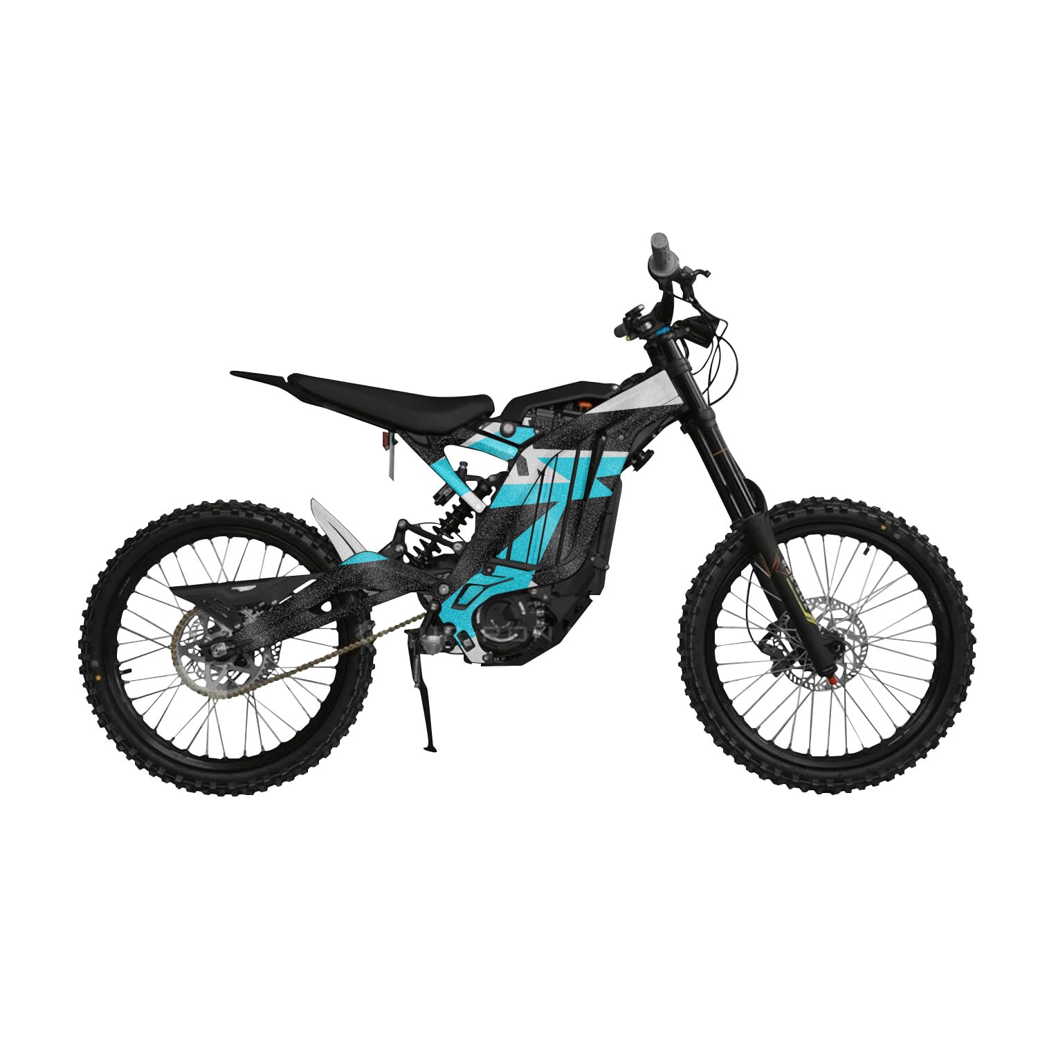 Glossy Glitter Surron Light Bee Graphics Kit Wrap - Bars and Bolts Cyan - Sur-Ron Skin - Premium 3M Vinyl Protective Wrap Decal Cover - Easy to Apply | Crafted in The USA by MightySkins