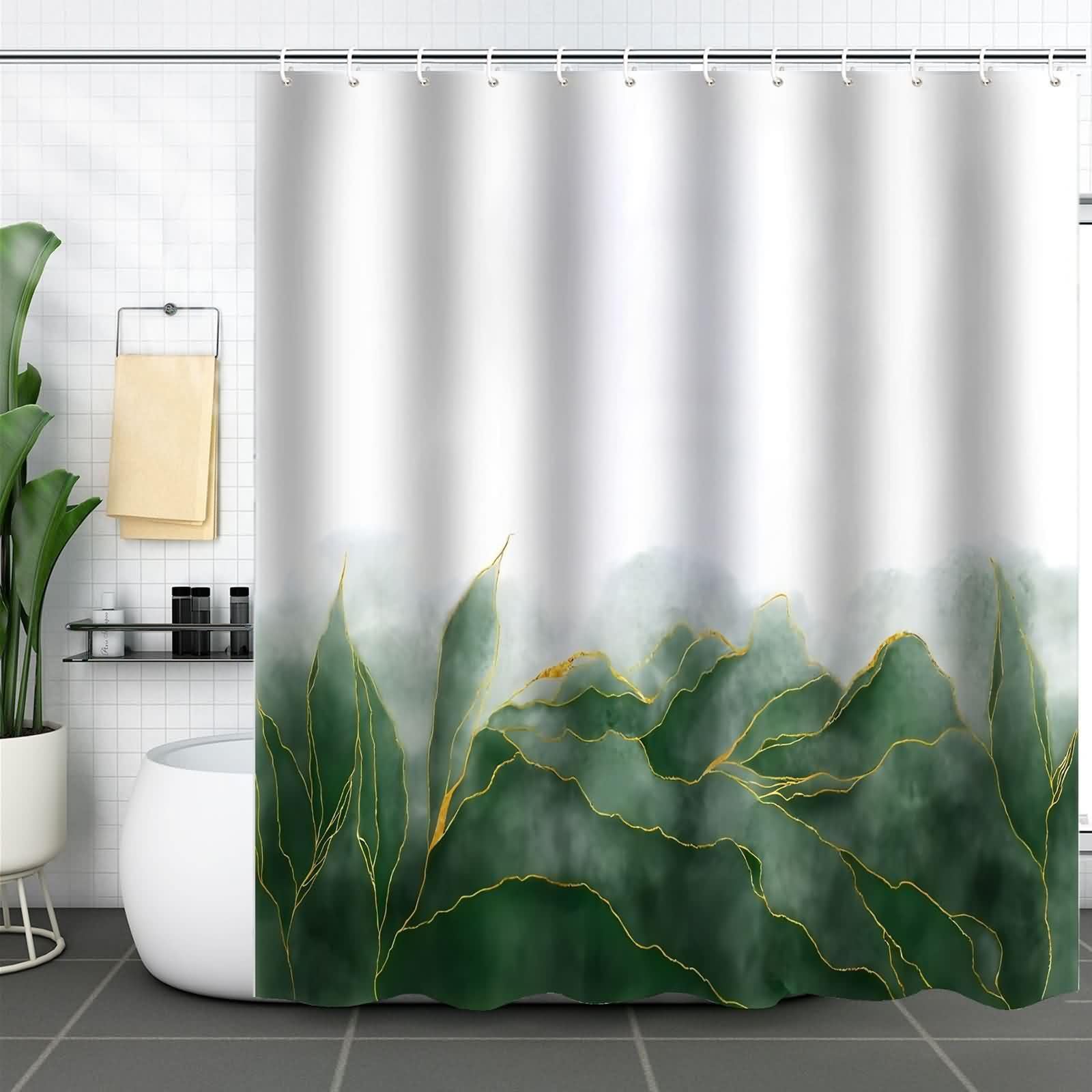 Rideau de douche tissu textile 90x180 lavable imperméable pour salle de bain