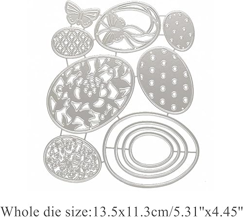 Miniatura 2 de Juego de 7 troqueles de metal de huevos de Pascua con diseño de flores mariposa plantillas de corte de marco manualidades tarjetas cortes para hacer