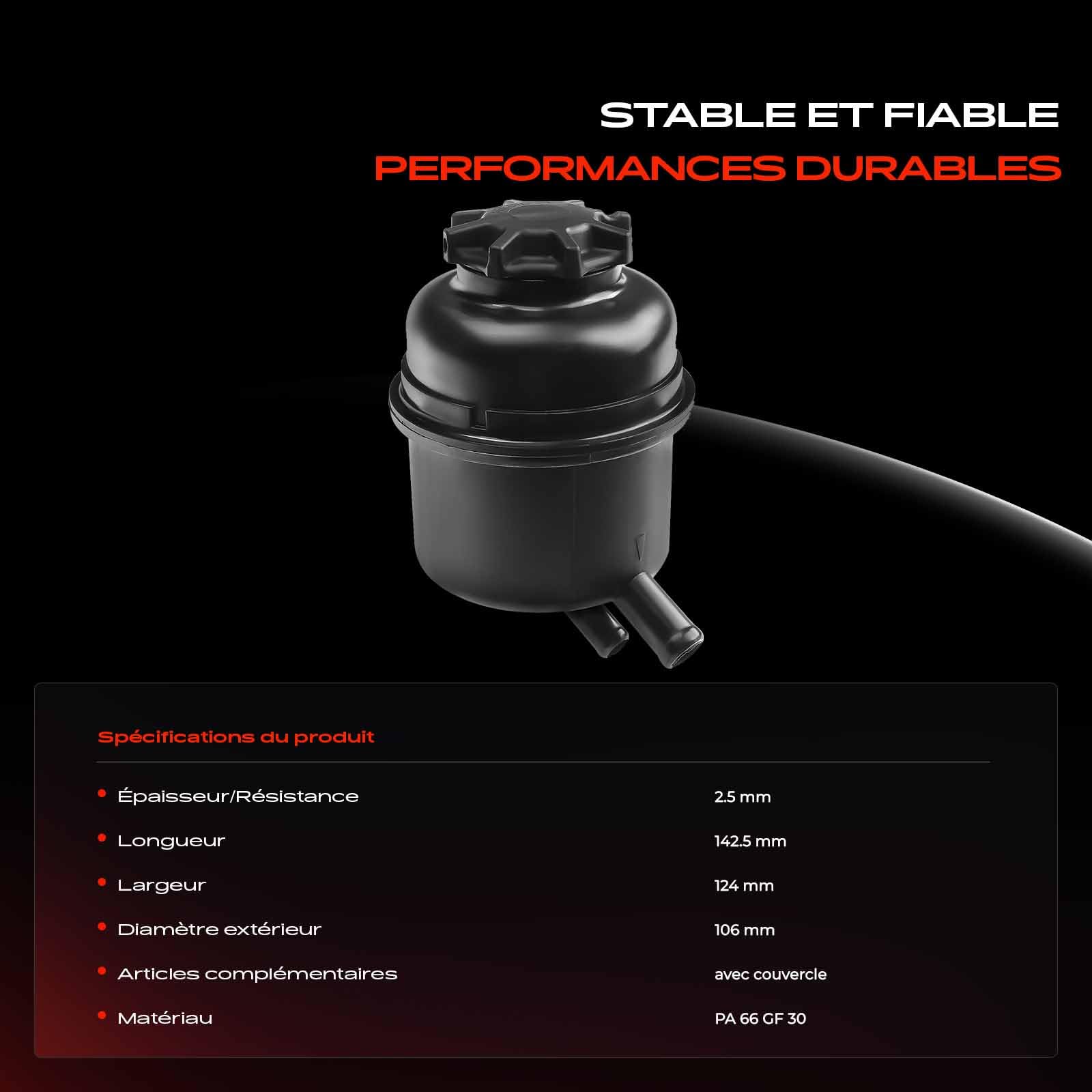 Frankberg Réservoir de Pompe Direction Assistée Compatible avec X1 E84 Série 3 Break E91 Série 1 E87 Série 3 E90 Série 1 E81 Remplacer# PSR0032