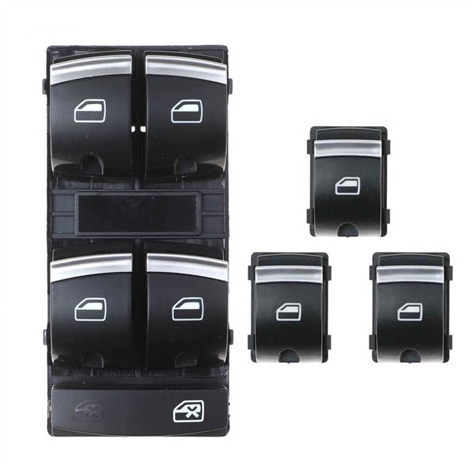 Bouton de commande chromé 4F0959851H avec interrupteurs de fenêtre - 5