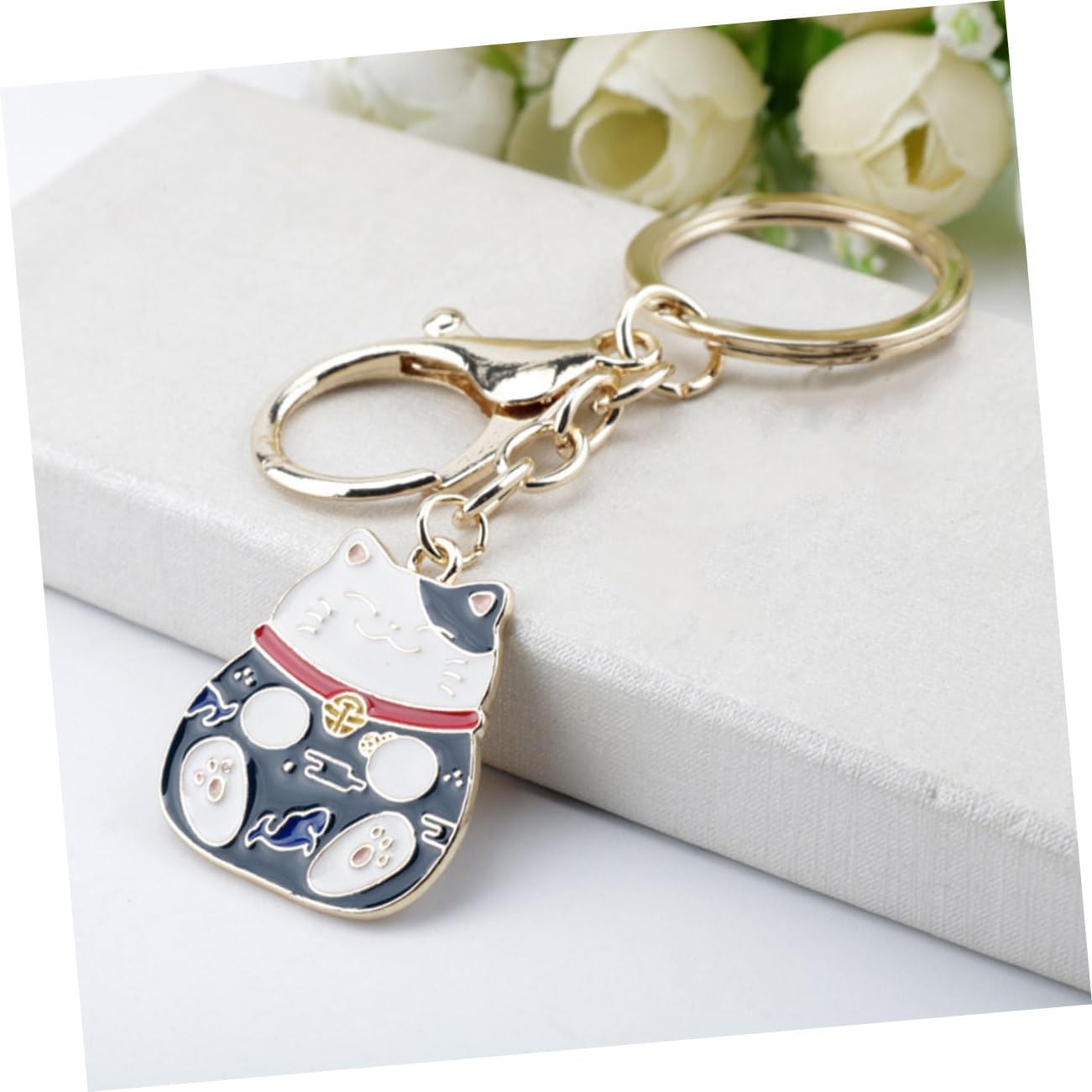 Keychain Cat Key Ring Fortune Cat Keyring Cartoon Keychain for Girl for