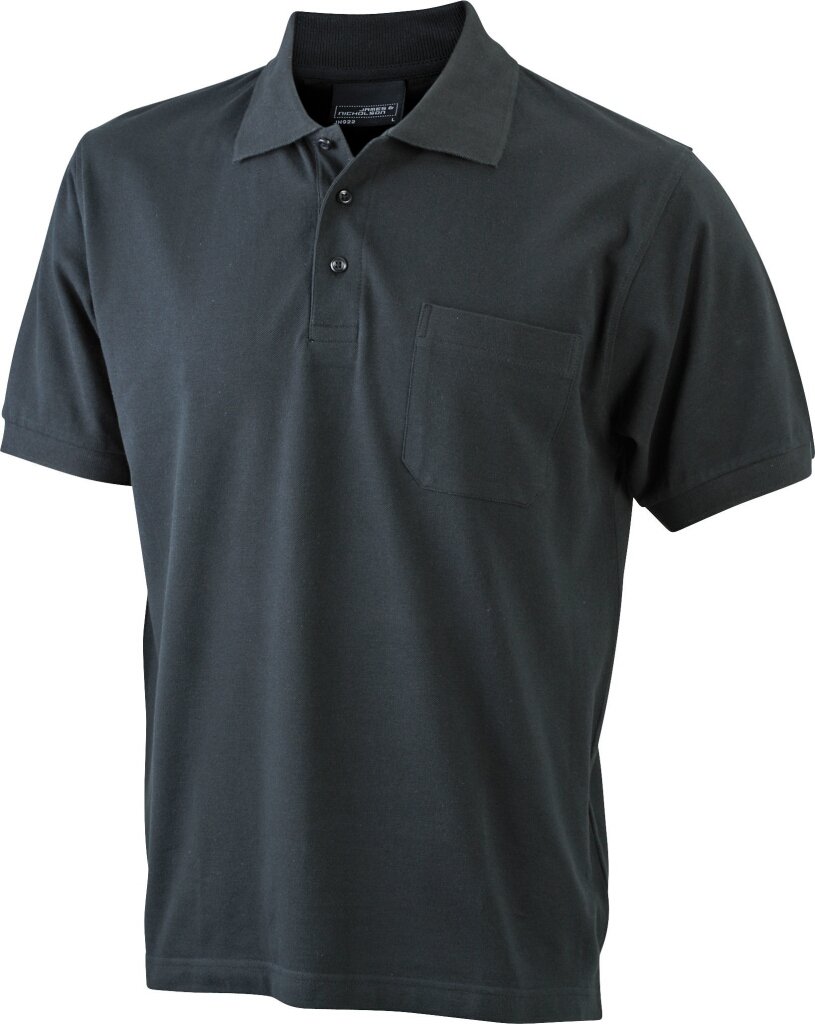 James & Nicholson Men's Black Classic Polo Shirt With Pocket (L, )
