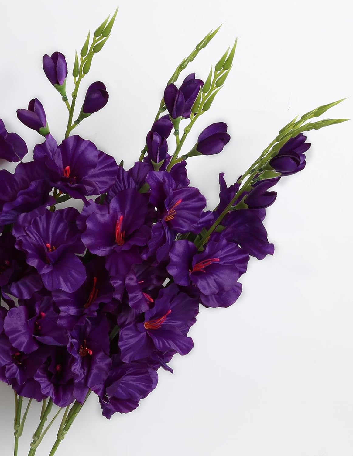 IPOPU 10 PCS Gladiolus Artificial Flowers 30.3 in Silk Gladiolus Flowers with Stems Faux Flower for Home Wedding Office Decoration(Dark Purple) - Image 5