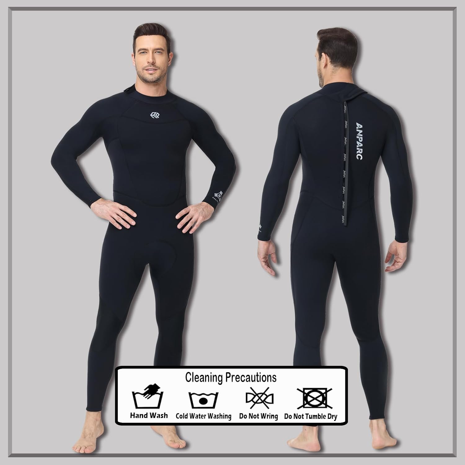 3mm Neoprene Full Wetsuit for Men, Premium Diving Snorkeling Surfing Swimming Suit
