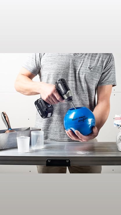 Mud n More MixBall Mixes Quick-Setting Drywall Mud, Paint, Grout, Mortar and More. Mixes Fast and Smooth with Any Drill. Easy Clean-Up, Wet or Dry