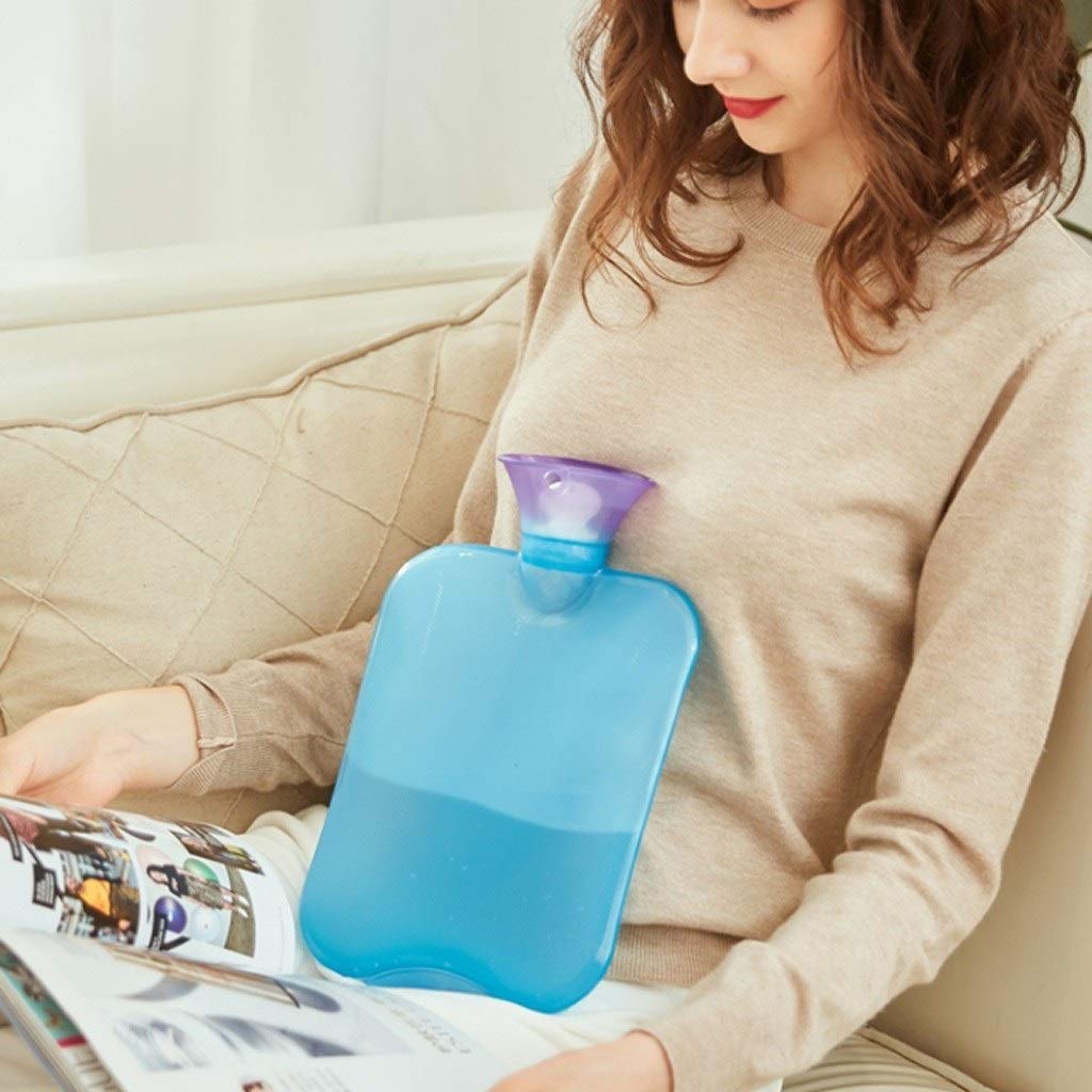 Wärmflaschen/Bettflasche Warmwasserflasche, 2-Liter-PVC-Wasserbeutel mit Strick-Abdeckung dauerhafter Warmwassertasche wiederverwendbar tragbarer Studentenwohnheim-Wasser-Injektion Warmwasserflasche S