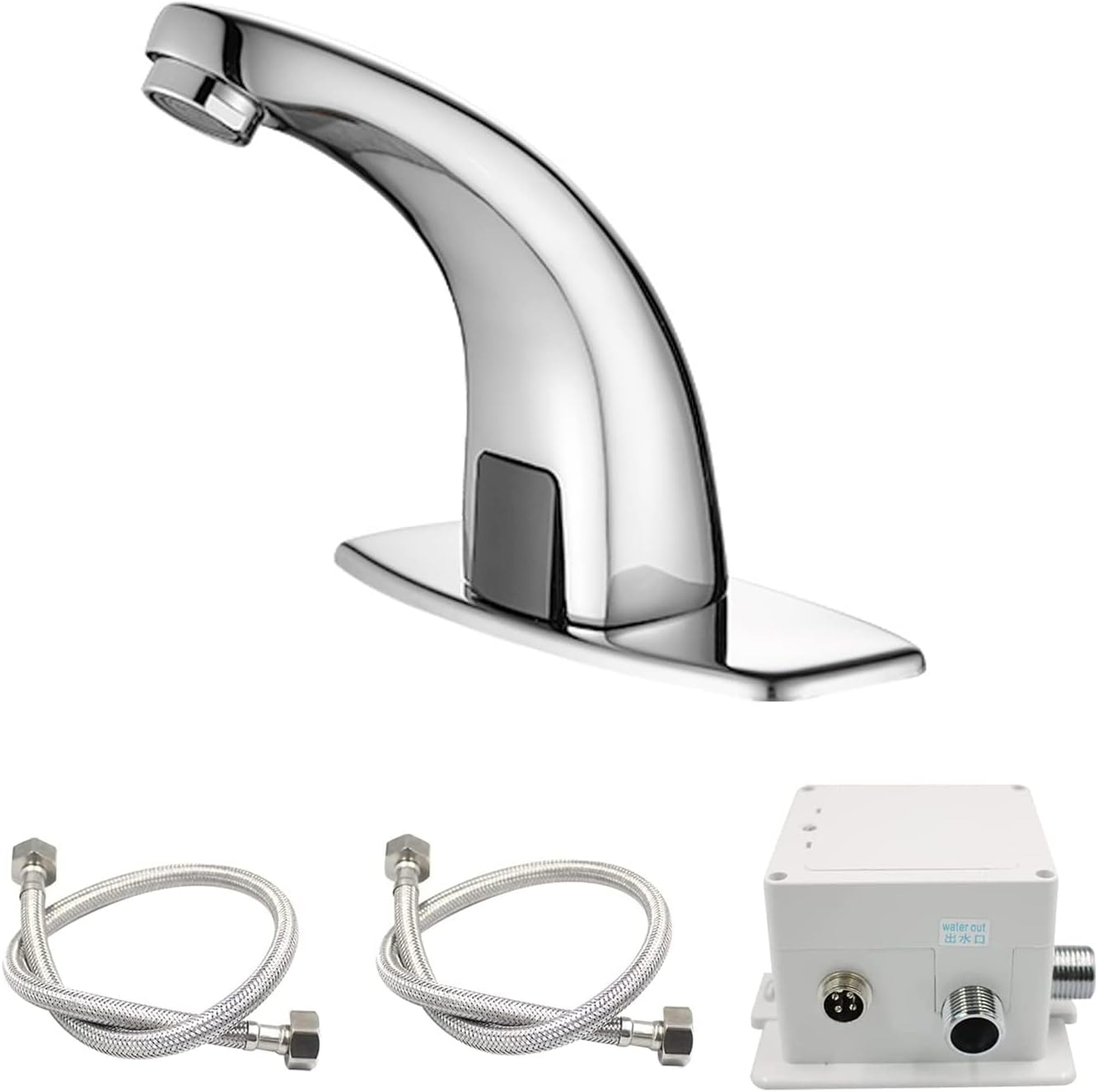Sensor Faucet, Automatic Sensor Faucet, G1/2 Infrared Induction Washbasin Faucet, Sink Faucet, Water Saving, Automatic Hand Wash, Bathroom, Toilet, Hospital, School, Office, Copper