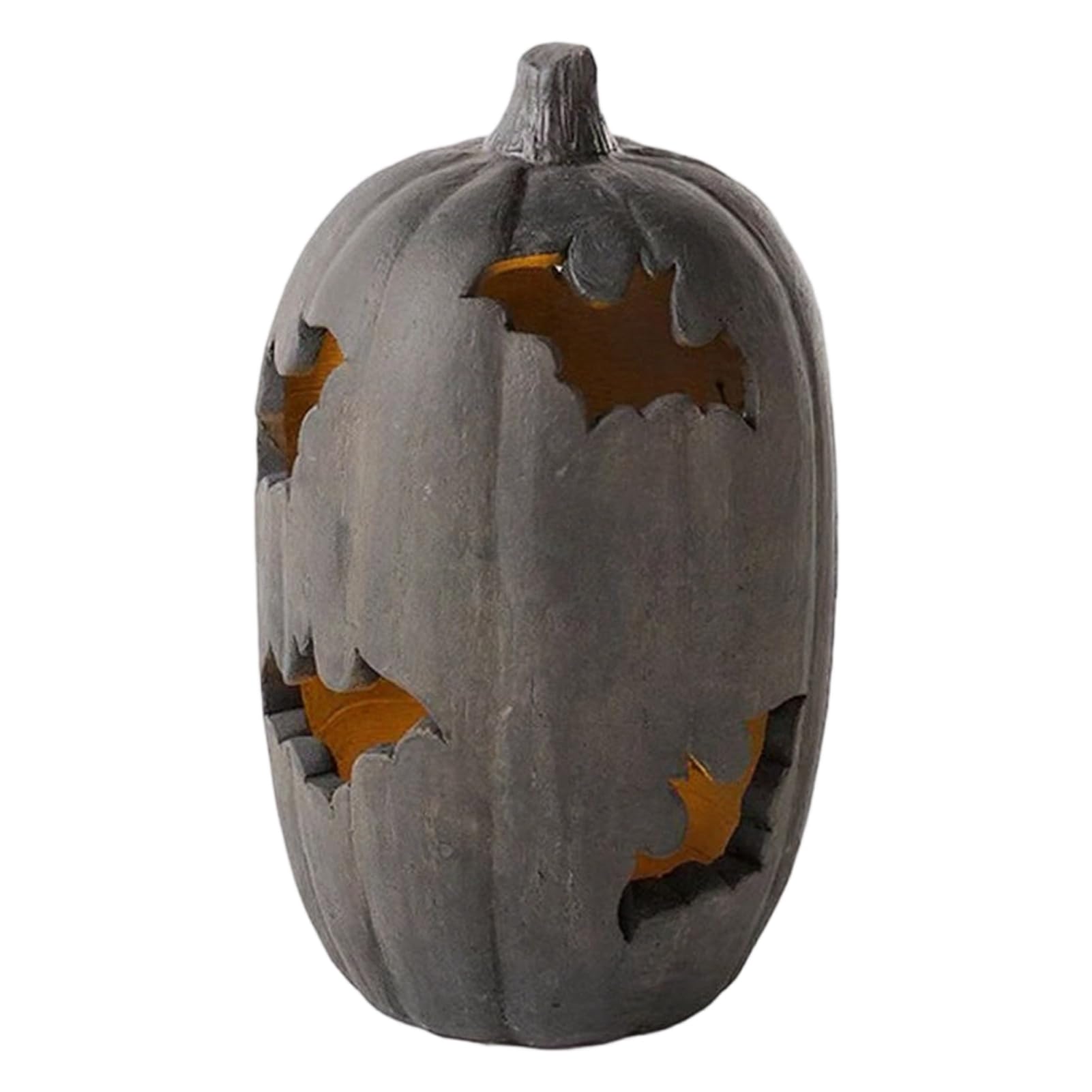 Halloween Pumpkin Resin Figurine Bat Lantern Warm Light Indoor Decor