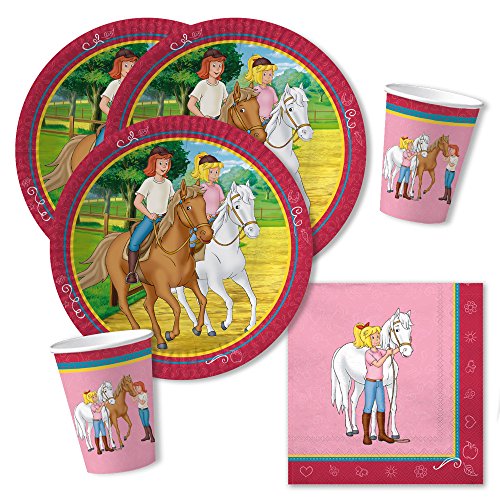 DH-Konzept 36-teiliges Party-Set - Bibi und Tina - Teller Becher Servietten für 8 Kinder