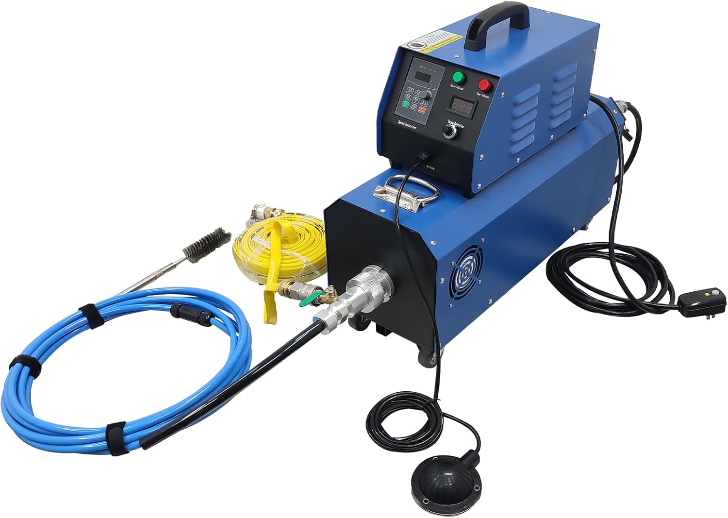 Industrial Boiler Pipeline Cleaning Machine 220V Evaporator Heat Exchanger Duct Cleaner Pipe Dirt Removal Equipment with Transformer Adjustable Speed Applicable Diameter 0.472-1.42in