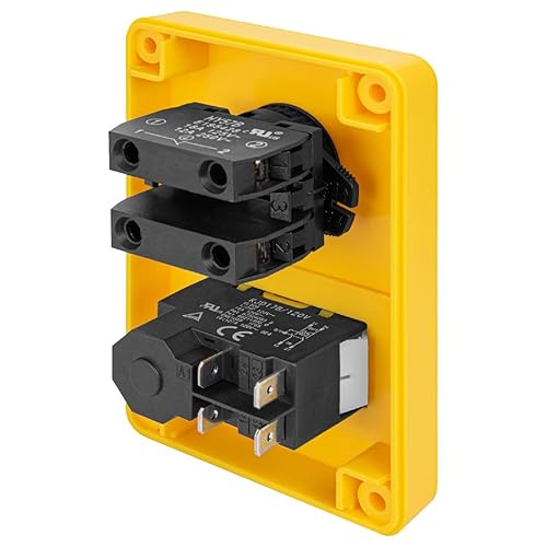 Miniatura 4 de POWERTEC Interruptor magnético de 120 V, 12 HP, caja de montaje en superficie EZ, interruptor de botón grande para herramientas eléctricas de