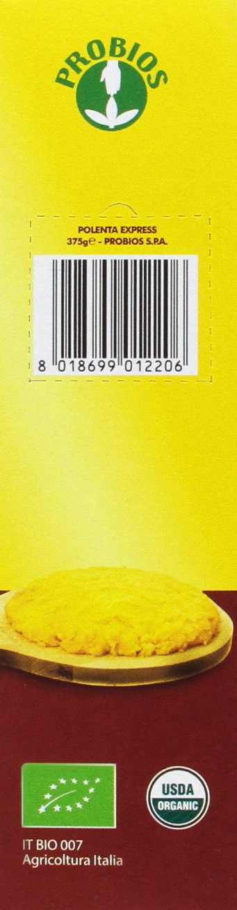Probios Viva Harina de Maíz para Polenta Rápida - Paquete de 12 x 375 gr - Total: 4500 gr