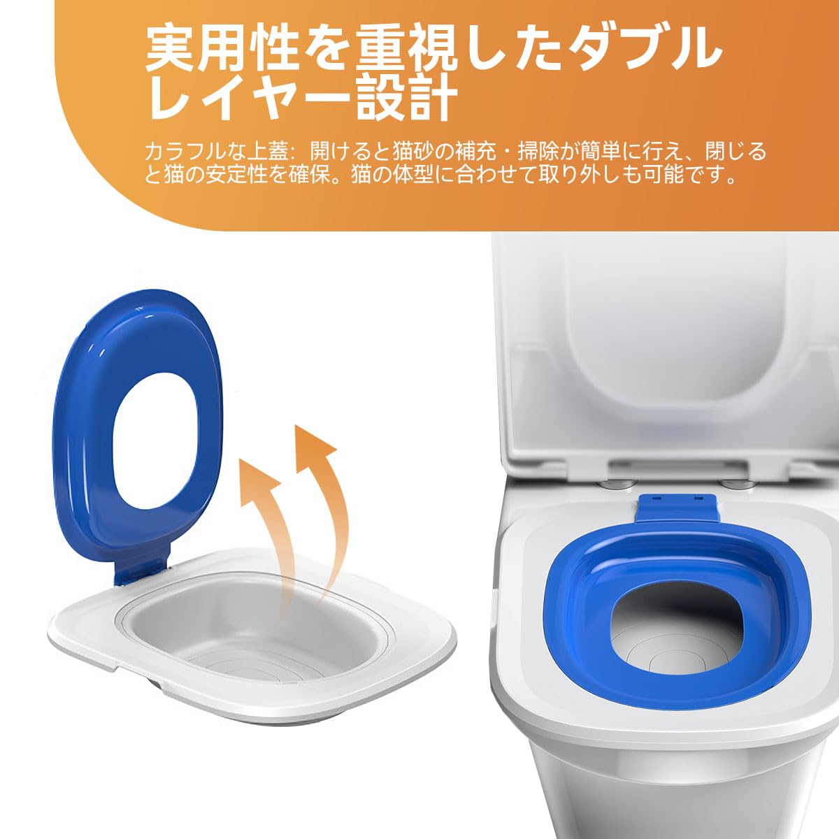 Kit de Entrenamiento de Inodoro para Gatos | Kit de Entrenamiento para IR al baño para Gatos y Caja para Gatos (Azul)