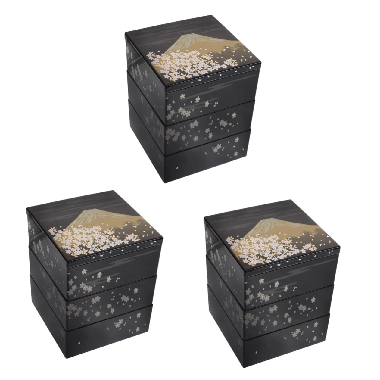 MAGICLULU Lot De 3 Boîtes À Déjeuner Traditionnelles Japonaises À 3 Couches Avec Couvercle