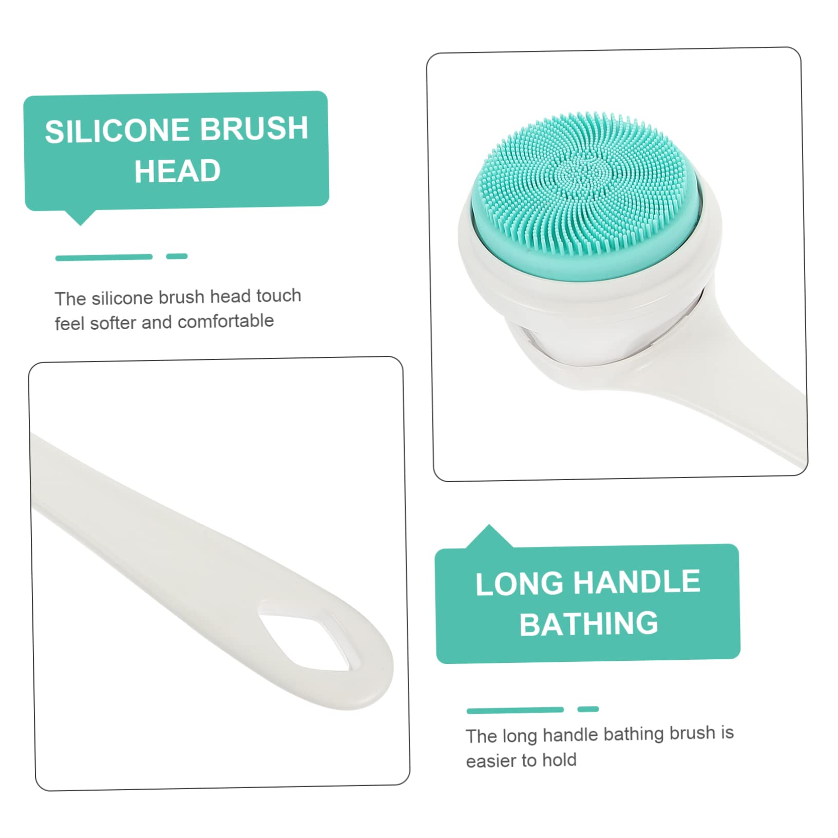 FRCOLOR Spazzola Elettrica da Bagno Manico in Silicone per Scrub Corpo e Schiena