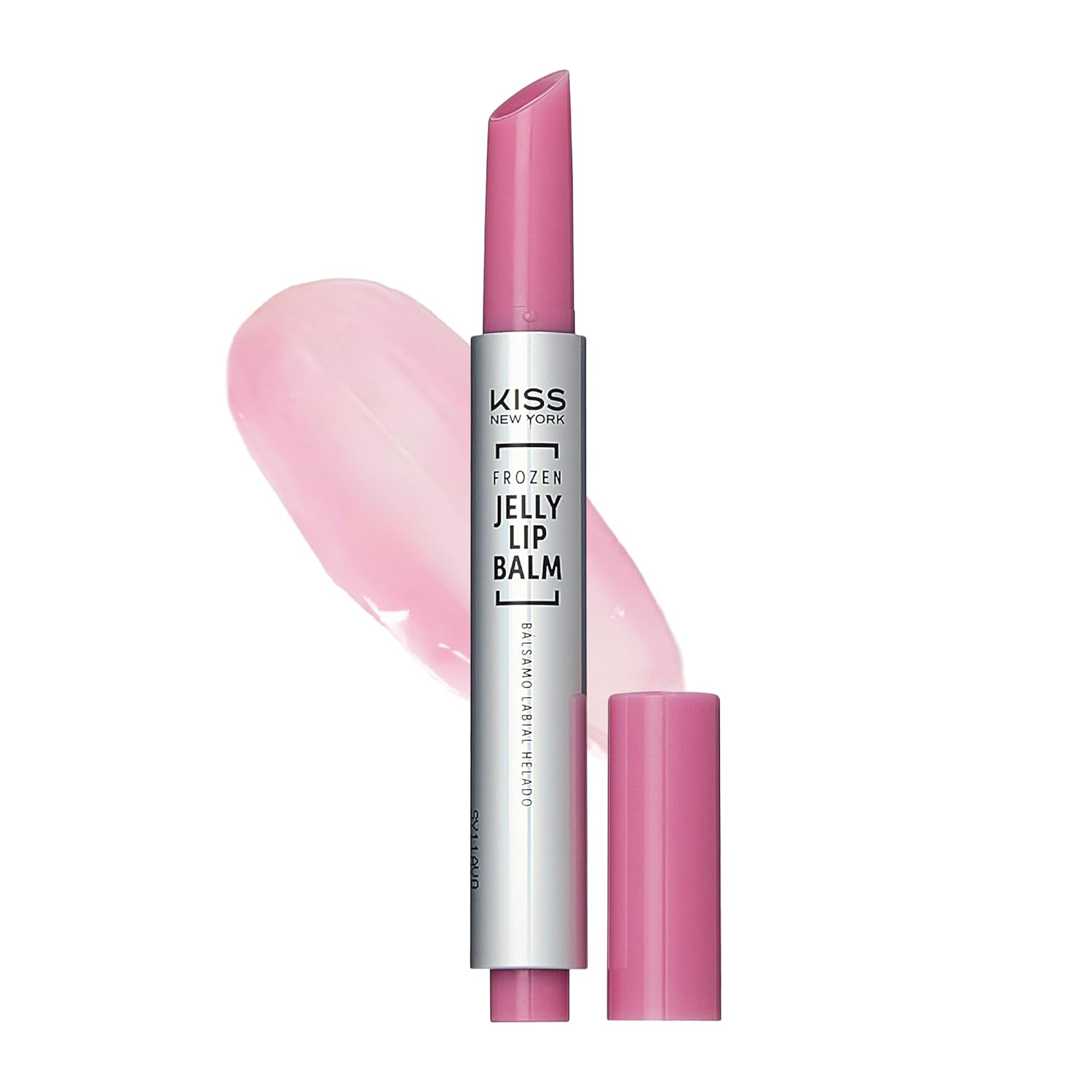 KISS NEW YORK Frozen Jelly Lip Balm Pen, High Shine Lip Gloss for Sheer Tint, Hydrating Melting Lipstick With Hyaluronic Acid, Cooling Effect With Menthol, Non-Sticky & Long Lasting (S.Trans Pink)