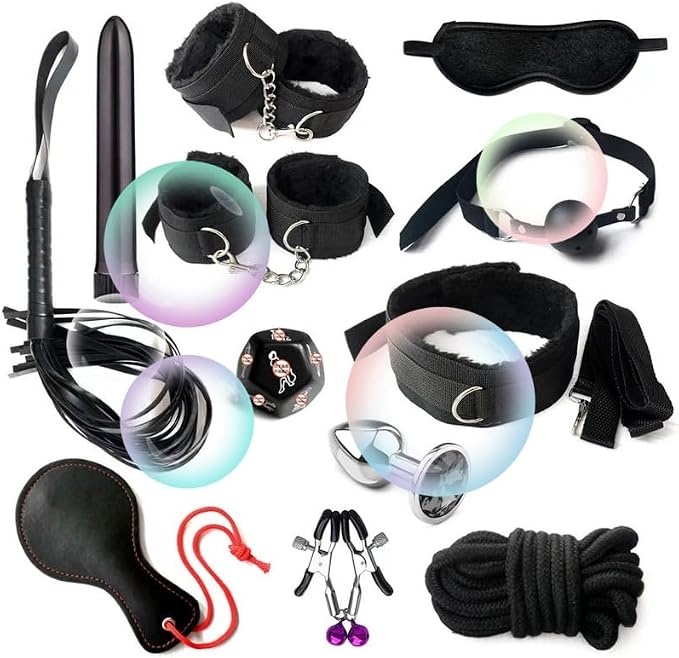 Black Nylon 12 Piece Novelty Accessories Clothing Fitness Set, Hand and Foot Yoga Rally Band Exercise Training, Couple Gift
