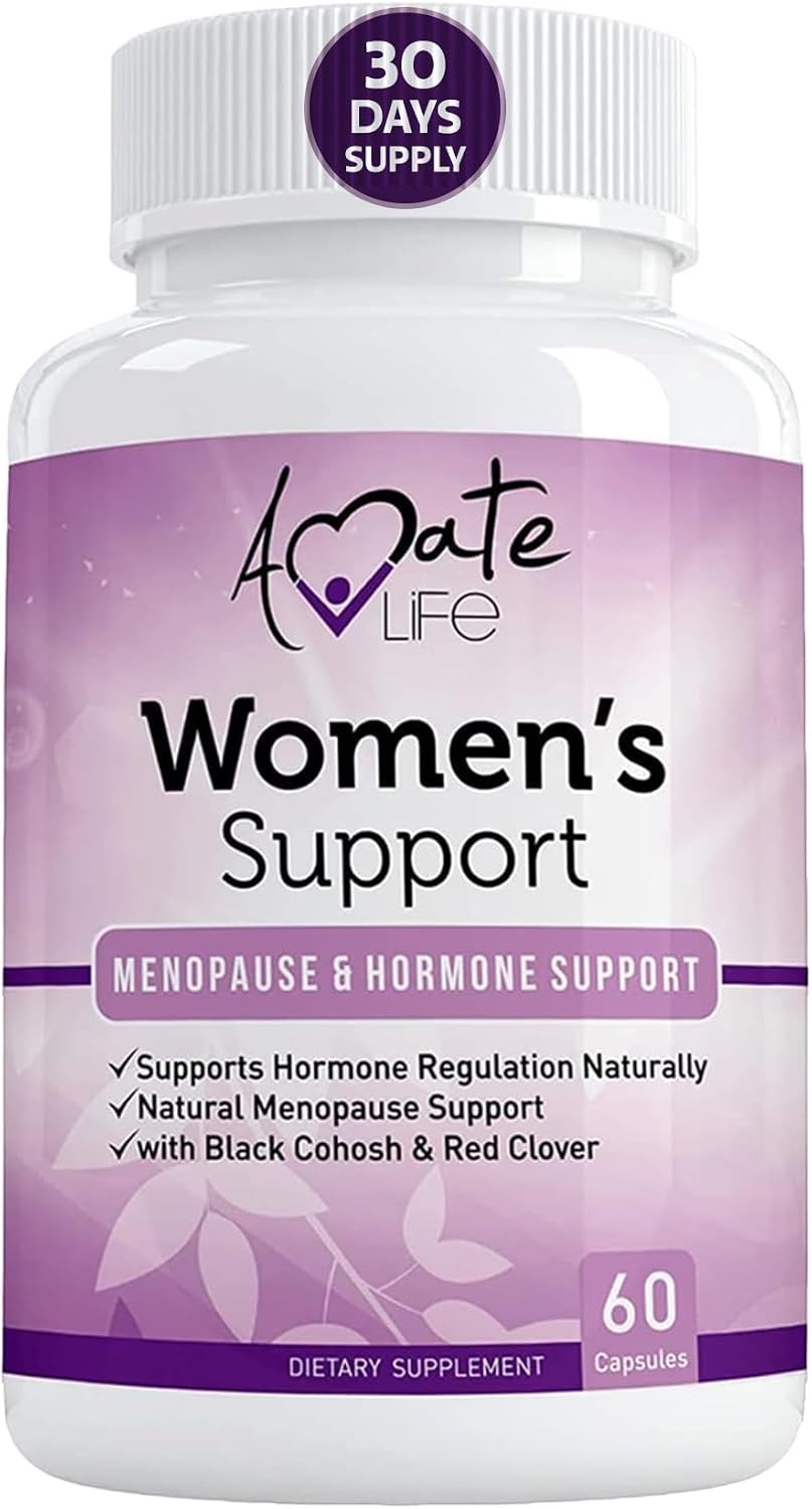 Women’s Support Supplement- Natural Hormone Regulation- Menopause Support Supplement- Estrogen Rich Supplement- Active Ingredients Hormone Regulation - Pills to Balance Hormones Non-GMO by Amate Life