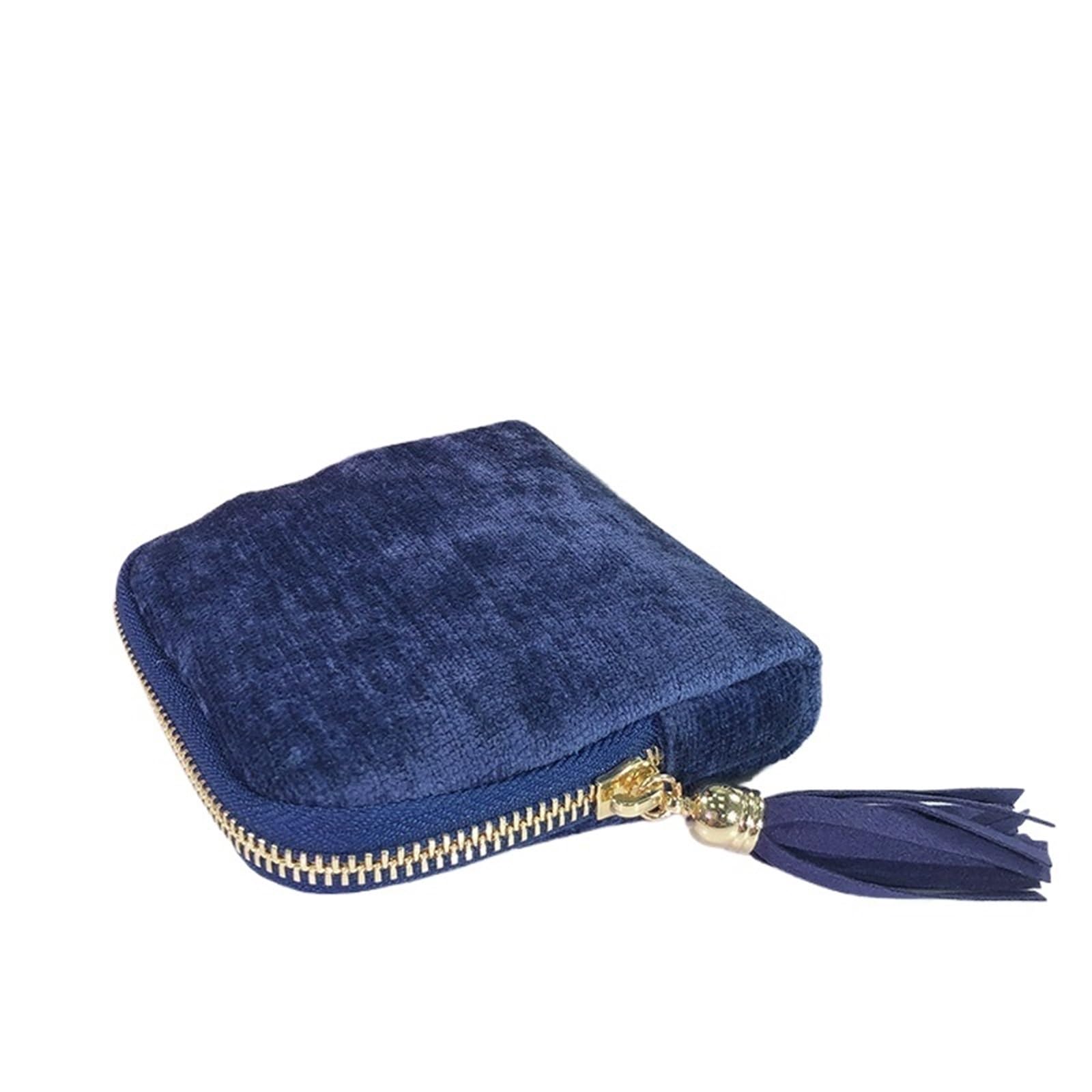 WEOKDFHA Jewelry Storage Bag Portable Jewelry Storage Bag Travel Jade Bracelet Large Capacity Zipper Packaging Device(Dark Blue)