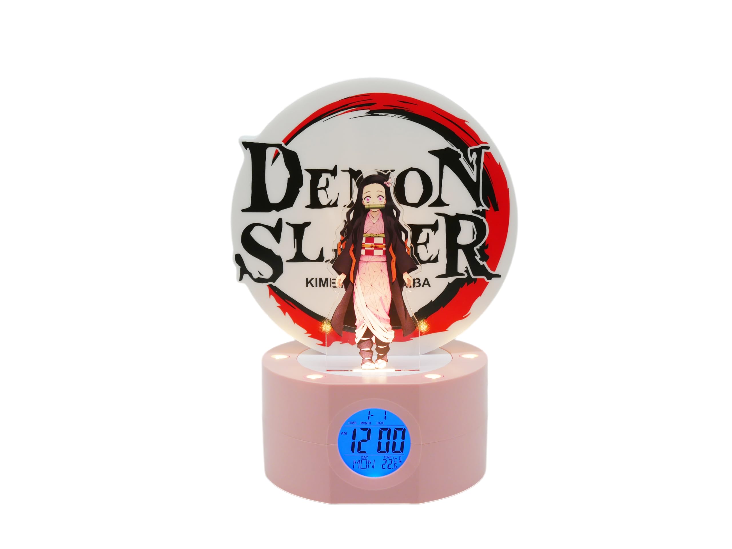 TEKNOFUN - - Official Demon Slayer License - NEZUKO 20 cm Light-Up Alarm Clock - 2 Lighting Modes - Works with 3 x AAA/USB Cable (included) - For children from 6 years - 811754
