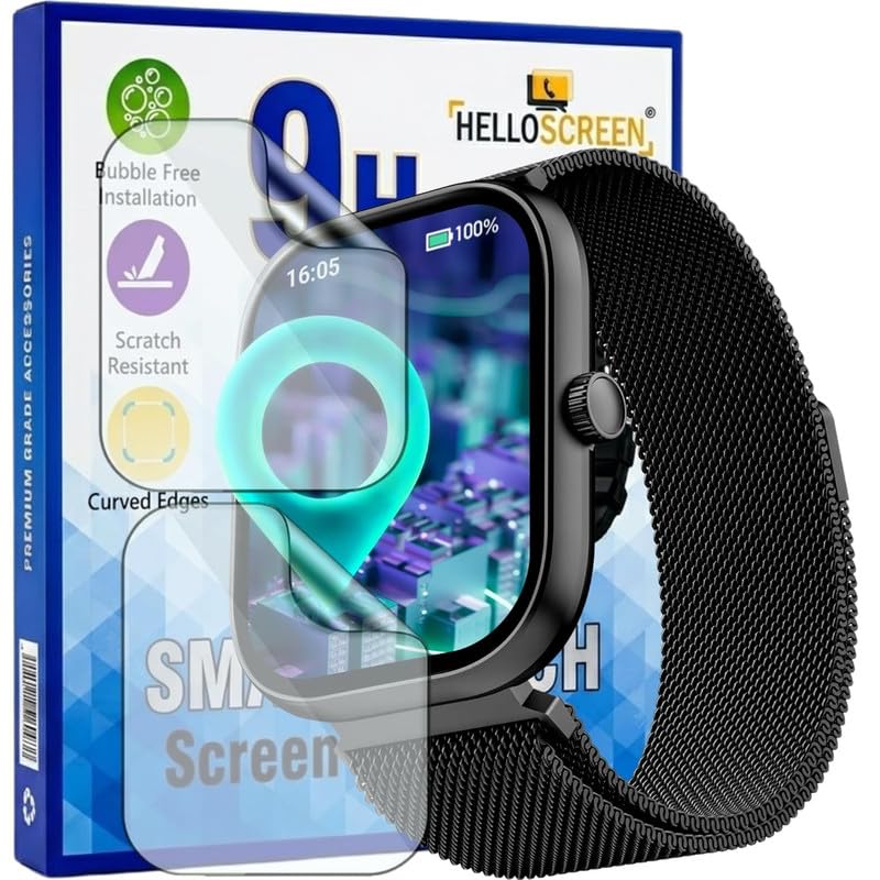 Image of Smartwatch Screen Protector for Boat Wave Sigma 3 2.01 inch (Pack of 2) - Flexible TPU Film, 9H Scratch Resistant, Self Healing, Anti Fingerprint, HD Clear - Not Tempered Glass