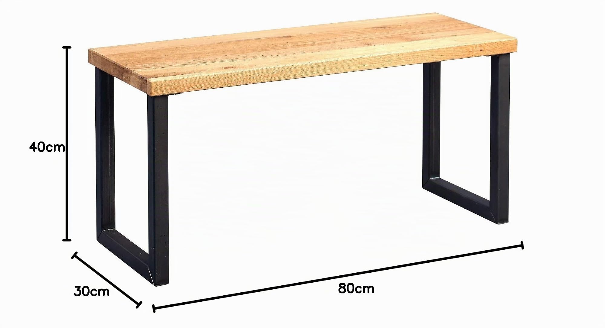 M2 Kollektion 802022 Sitzbank, Holz, wildeiche, 80 x 30 x 40 cm