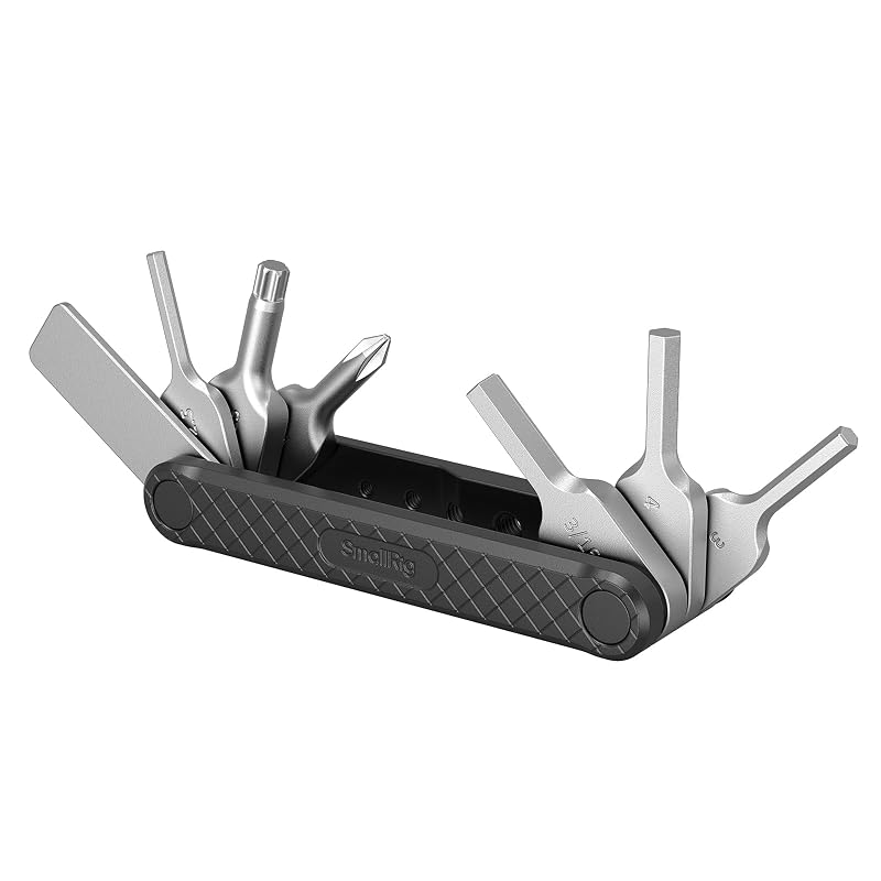 Kit de Ferramentas Dobrável SMALLRIG 7 em 1 com Chaves Allen e Phillips 4681 Black