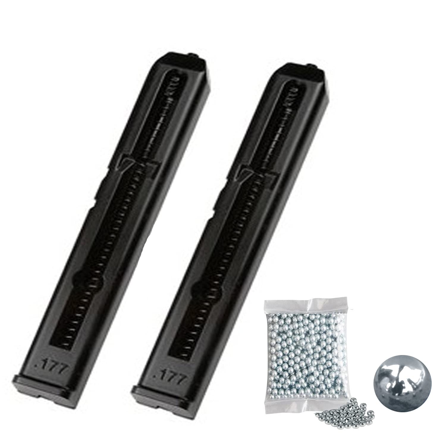 Cargador para Pistola de balines Gamo RD 1911 Blowback (2 Cargadores Red Alert) + Bolas de Acero BB's Calibre 4,5mm