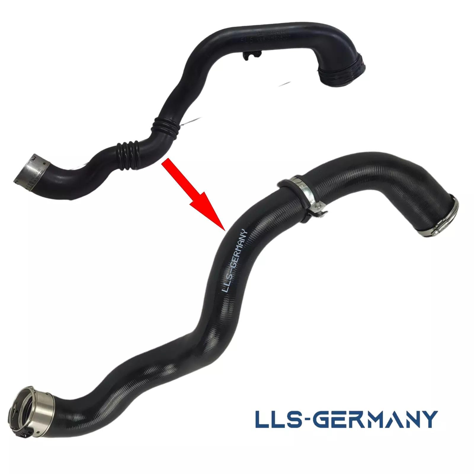 LLS-GERMANY Tubo Turbo compatible con O.p.e.l. Meriva B (S10), 1.6 CDTi, 95 PS, 110 PS, 136 PS, 13360919, 1302271, conexión original HENN