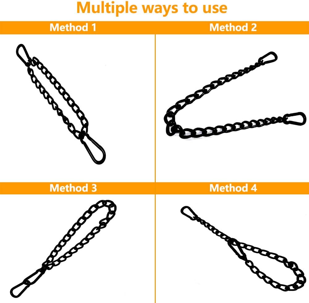 Hanging Chair Chain with Carabiners, Heavy Duty 660LBS Capacity Stainless Steel Hanging Kits for Punching Bags Hammocks (Silver, 24) - Image 5