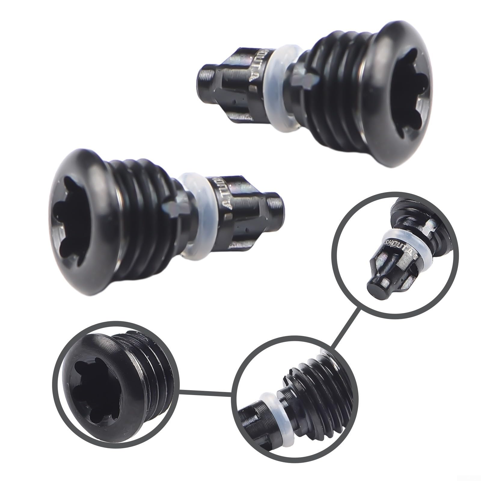 2 viti di spurgo per leva del freno della bicicletta, con O-ring, per Magura MT2, MT4, MT5, MT7, MT8, in lega, design leggero, chiusura sicura, multicolore, 10 g, set di ricambio per (nero)