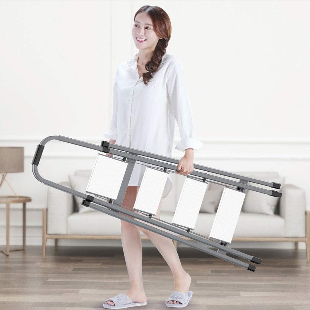 OKUOKA Ladders,Aluminum Alloy Ladder Household Folding Herringbone Ladder Thickening Indoor Multifunctional Stairs Three-Step Ladder Small Escalator Stepladder/Gray/3 Steps