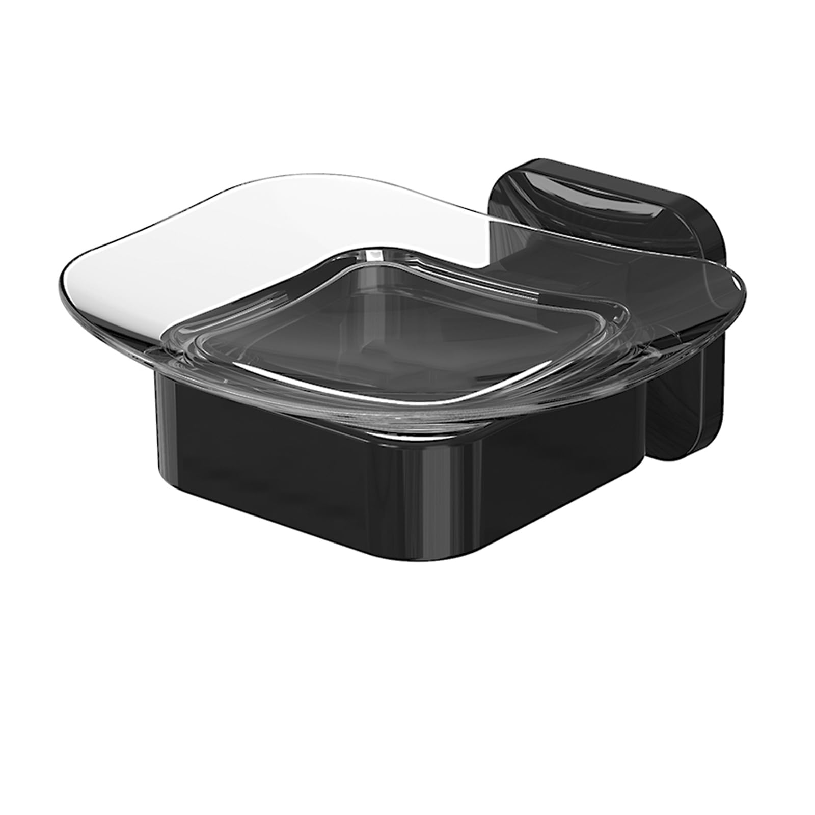 Porte-savon mural noir 11x11 cm pour douche et accessoires de cuisine