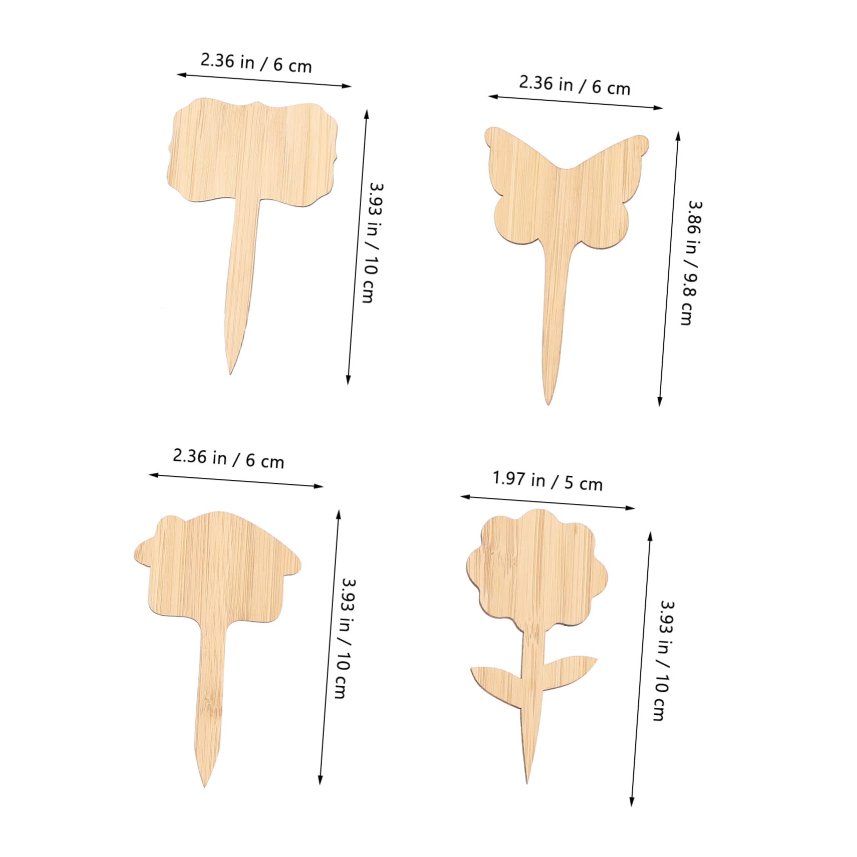 Kisangel 4 Ensembles Marqueurs De Plantes En Bambou Étiquettes De Fleurs De Jardin Étiquettes De Plantes Succulentes Étiquettes De Pots Étiquettes De es es 40 pièces * 4