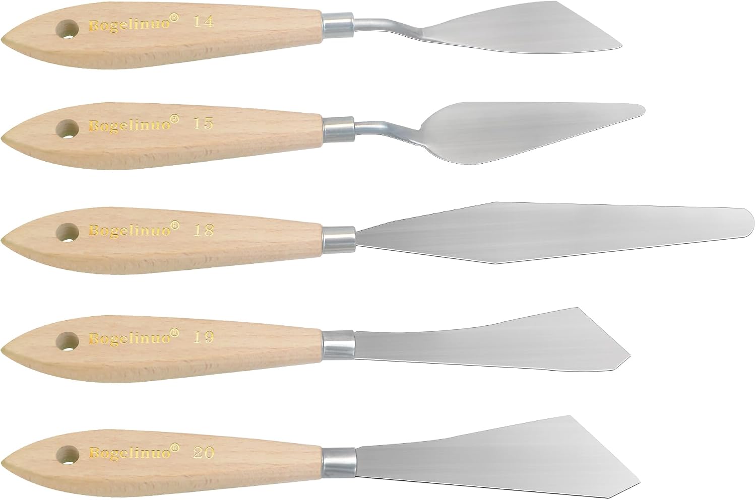 5pcs Big Palette Knife for Acrylic Painting Oil, Canvas Set Spatula Shovel Paint Knives with Wooden Handle Artists Painting Tools