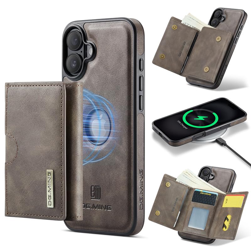 Étui iPhone 16 Plus cuir portefeuille RFID protège vos données et vos cartes