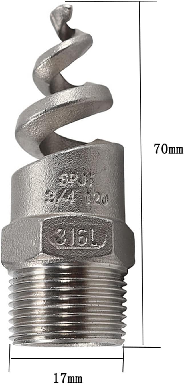 Gardening Irrigation Dripper 3/4"(dn20) Spiral Nozzle Stainless Steel Watering Sprayer for Garden and Lawn Irrigation IT070