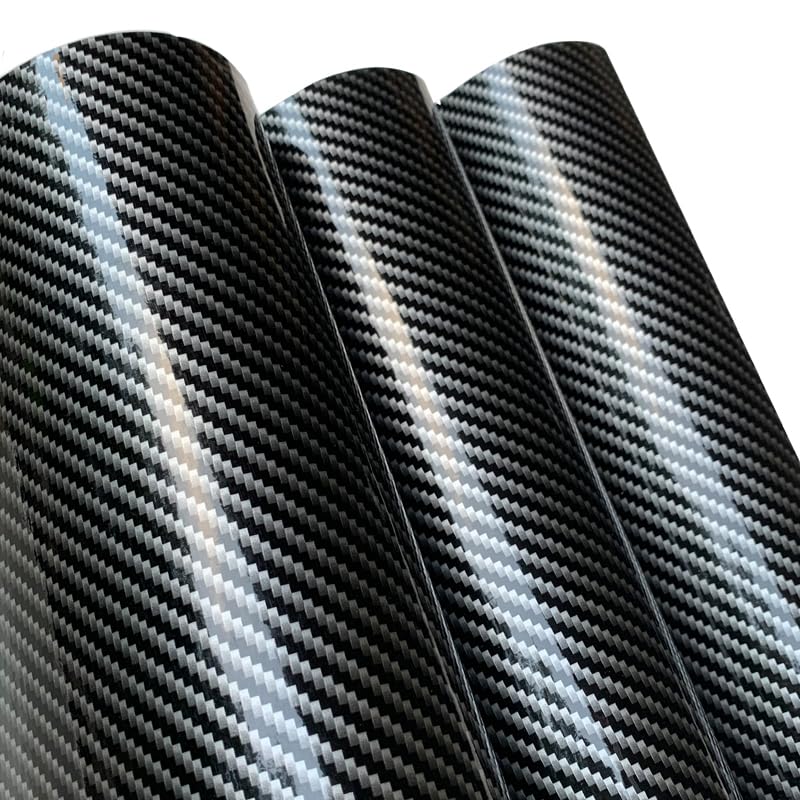 Vinilo fibra carbono 2D alto brillo de 10x152cm para tuning y revestimiento exterior de coche 3