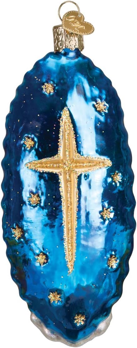 Old World Christmas Our Lady of Guadalupe Glass Blown Ornament for Christmas Tree, Handcrafted Holiday Decoration, Religion Collection