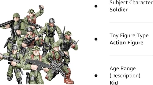 Miniatura 8 de MEIEST WWII - Equipo de soldado de la Segunda Guerra Mundial juguetes de bloques de construcción 8 piezas de acción de soldado con múltiples